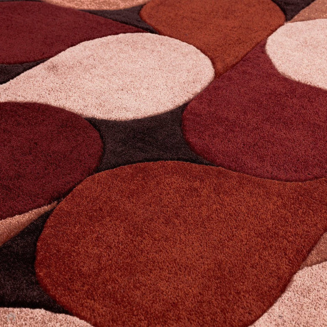 Romy 14 Jive Modern Layered Teardrop Hand-Woven Soft Wool-Feel Eco Fibre Rust Red/Deep Burgundy/Terracotta Rug-Asiatic Carpets-Rug Love - The Most Loved Rug Store