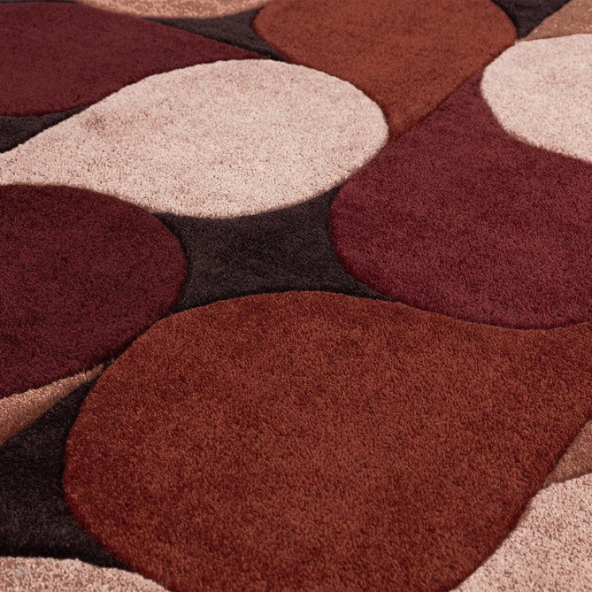Romy 14 Jive Modern Layered Teardrop Hand-Woven Soft Wool-Feel Eco Fibre Rust Red/Deep Burgundy/Terracotta Rug-Asiatic Carpets-Rug Love - The Most Loved Rug Store