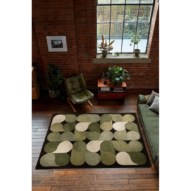 Romy 15 Jive Modern Layered Teardrop Hand-Woven Soft Wool-Feel Eco Fibre Green/Cream/Grey Rug-Asiatic Carpets-Rug Love - The Most Loved Rug Store