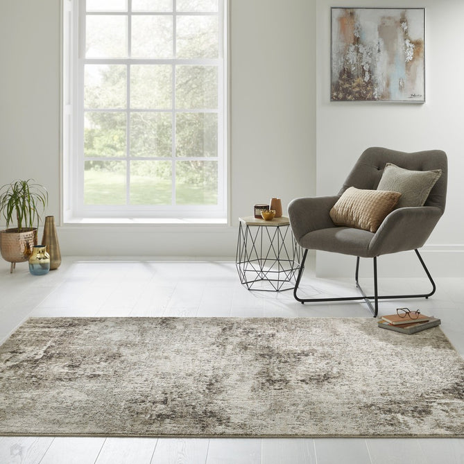 Rossa ROS03 Modern Abstract Distressed Durable Easy-Care Ribbed Textured Low Profile Short Pile Flatweave Ivory/Grey Rug-Concept Looms-Rug Love - The Most Loved Rug Store