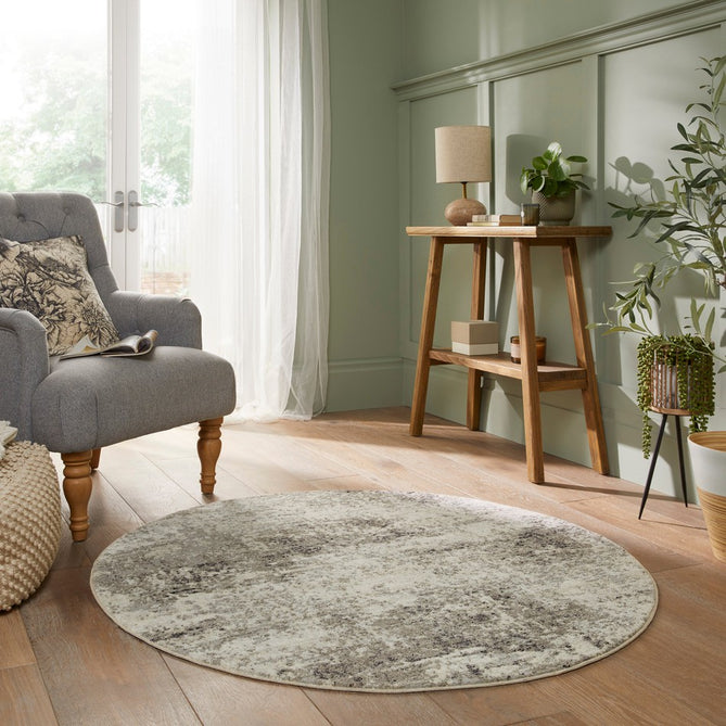 Rossa ROS03 Modern Abstract Distressed Durable Easy-Care Ribbed Textured Low Profile Short Pile Flatweave Ivory/Grey Rug-Concept Looms-Rug Love - The Most Loved Rug Store