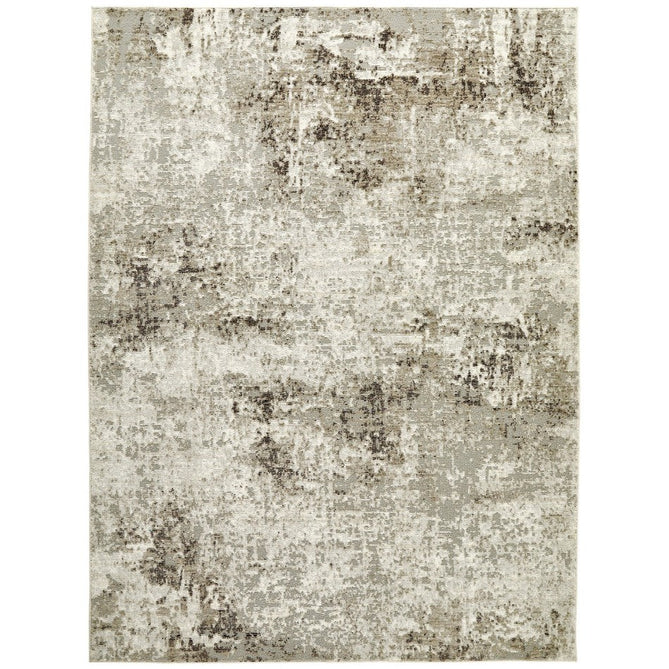 Rossa ROS03 Modern Abstract Distressed Durable Easy-Care Ribbed Textured Low Profile Short Pile Flatweave Ivory/Grey Rug-Concept Looms-Rug Love - The Most Loved Rug Store