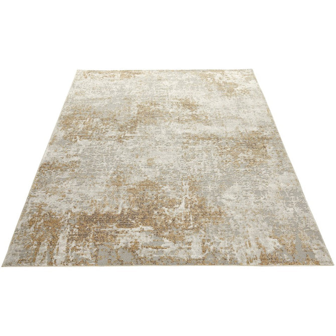 Rossa ROS03 Modern Abstract Distressed Durable Easy-Care Ribbed Textured Low Profile Short Pile Ivory/Beige/Gold Rug-Concept Looms-Rug Love - The Most Loved Rug Store