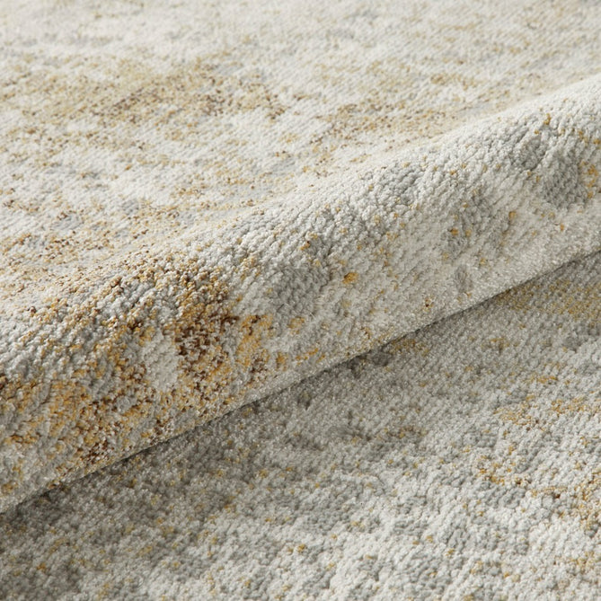 Rossa ROS03 Modern Abstract Distressed Durable Easy-Care Ribbed Textured Low Profile Short Pile Ivory/Beige/Gold Rug-Concept Looms-Rug Love - The Most Loved Rug Store