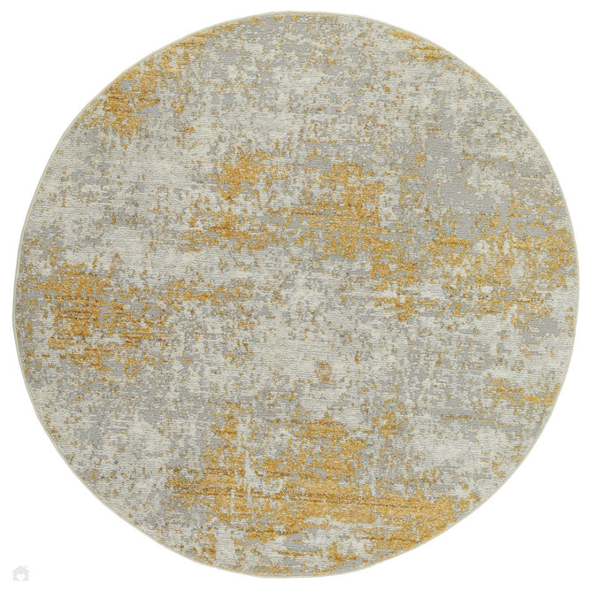 Rossa ROS03 Modern Abstract Distressed Textured Short Low Flat Pile Ivory/Gold Rug-Concept Looms-Rug Love - The Most Loved Rug Store