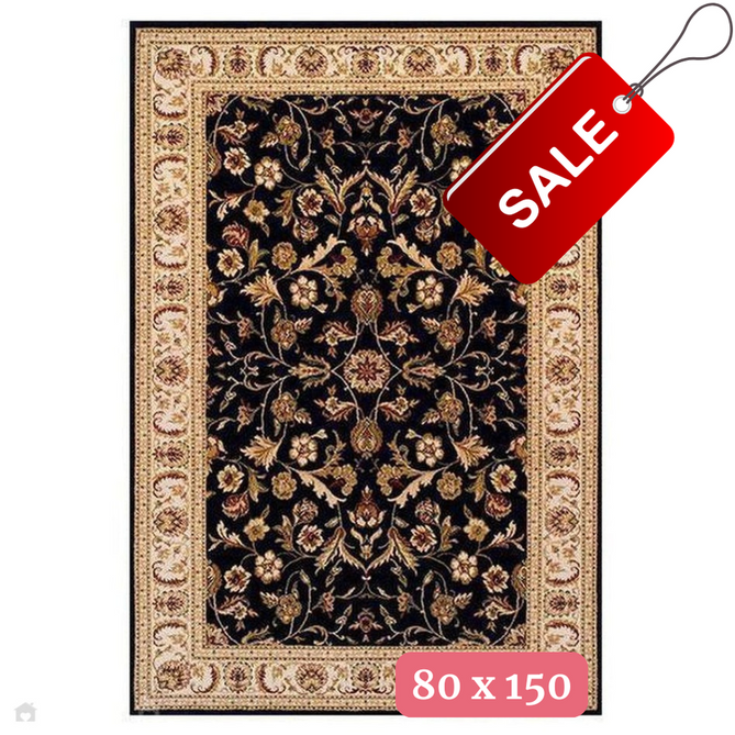 Royal Classic Traditional Wool 636 B Black/Beige Rug 080 x 150 cm