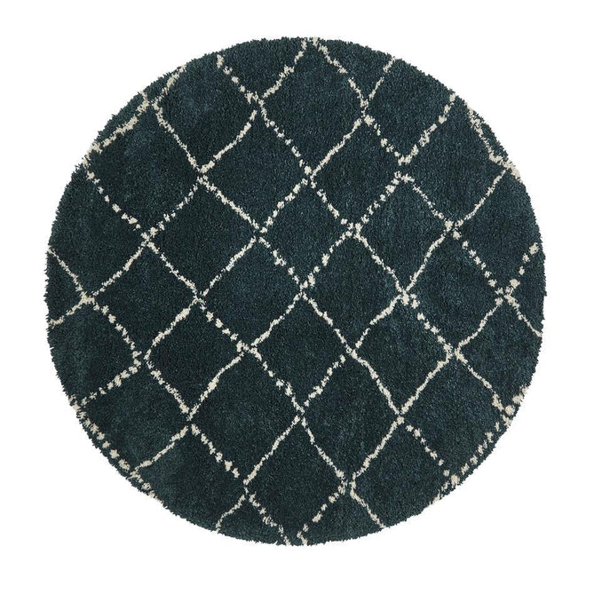Royal Nomadic 5413 Modern Geometric Diamond Soft Plush Boho Shaggy Dark Green-Think Rugs-Rug Love - The Most Loved Rug Store