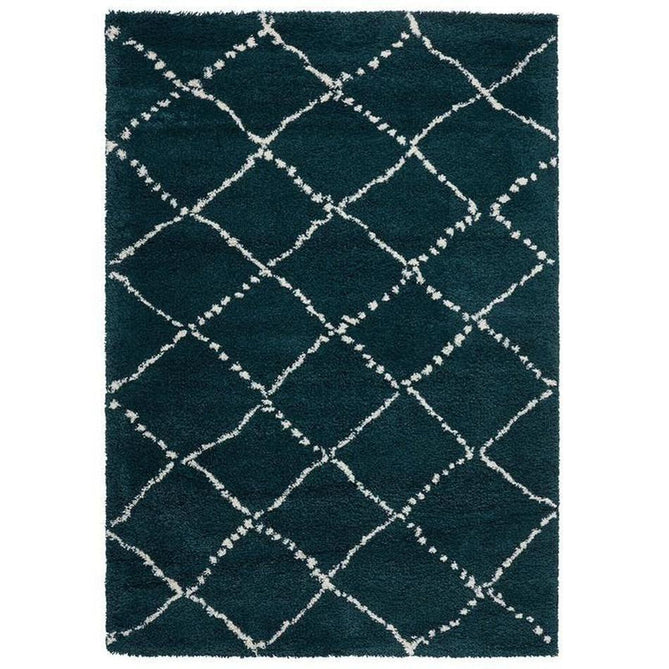 Royal Nomadic 5413 Modern Geometric Diamond Soft Plush Boho Shaggy Dark Green-Think Rugs-Rug Love - The Most Loved Rug Store