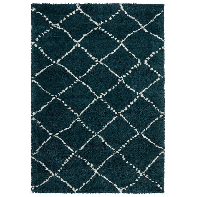 Royal Nomadic 5413 Modern Geometric Diamond Soft Plush Boho Shaggy Dark Green-Think Rugs-Rug Love - The Most Loved Rug Store