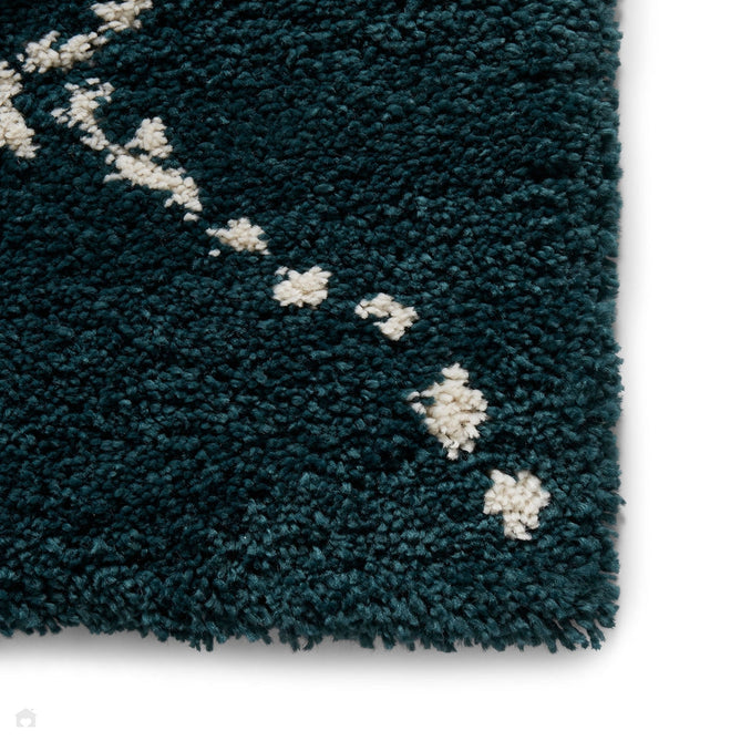 Royal Nomadic 5413 Modern Geometric Diamond Soft Plush Boho Shaggy Dark Green-Think Rugs-Rug Love - The Most Loved Rug Store