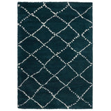 Royal Nomadic 5413 Modern Geometric Diamond Soft Plush Boho Shaggy Dark Green