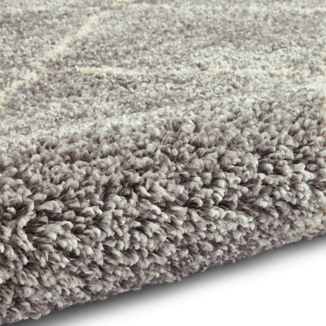 Royal Nomadic 5413 Modern Geometric Diamond Soft Plush Boho Shaggy Grey/Cream Rug-Think Rugs-Rug Love - The Most Loved Rug Store