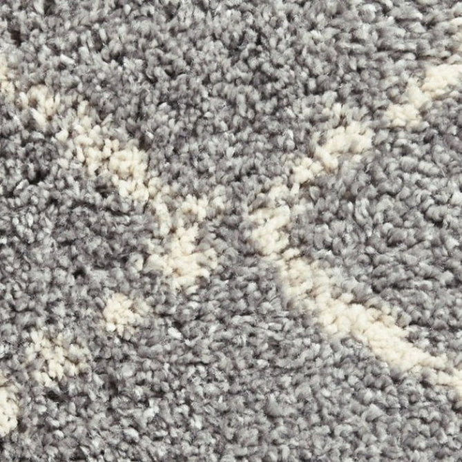 Royal Nomadic 5413 Modern Geometric Diamond Soft Plush Boho Shaggy Grey/Cream Rug-Think Rugs-Rug Love - The Most Loved Rug Store