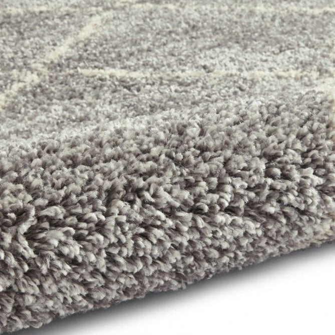 Royal Nomadic 5413 Modern Geometric Diamond Soft Plush Boho Shaggy Grey/Cream Rug-Think Rugs-Rug Love - The Most Loved Rug Store