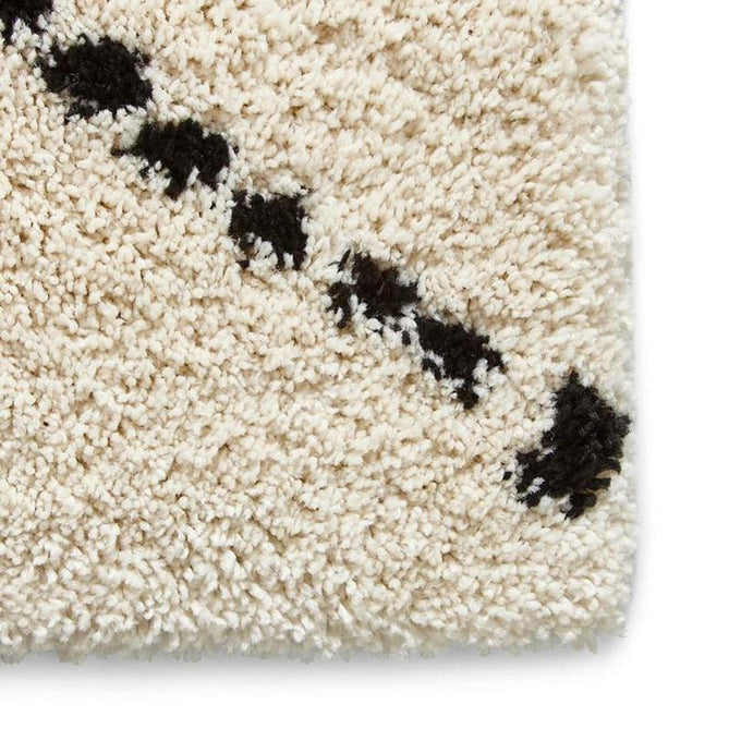 Royal Nomadic 5413 Modern Geometric Diamond Soft Plush Boho Shaggy Ivory/Black Rug-Think Rugs-Rug Love - The Most Loved Rug Store