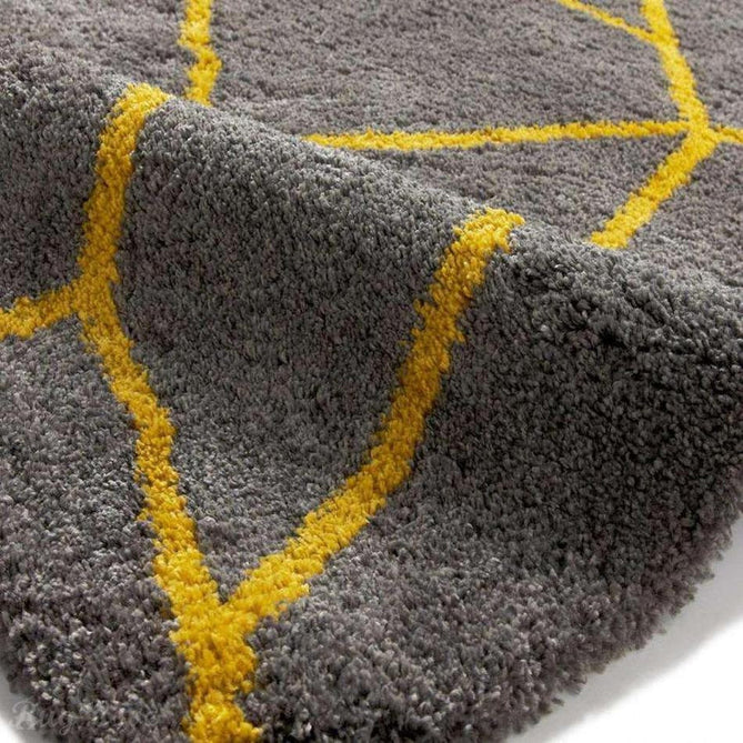 Royal Nomadic 5746 Modern Geometric Soft Plush Boho Shaggy Grey/Yellow Rug-Think Rugs-Rug Love - The Most Loved Rug Store