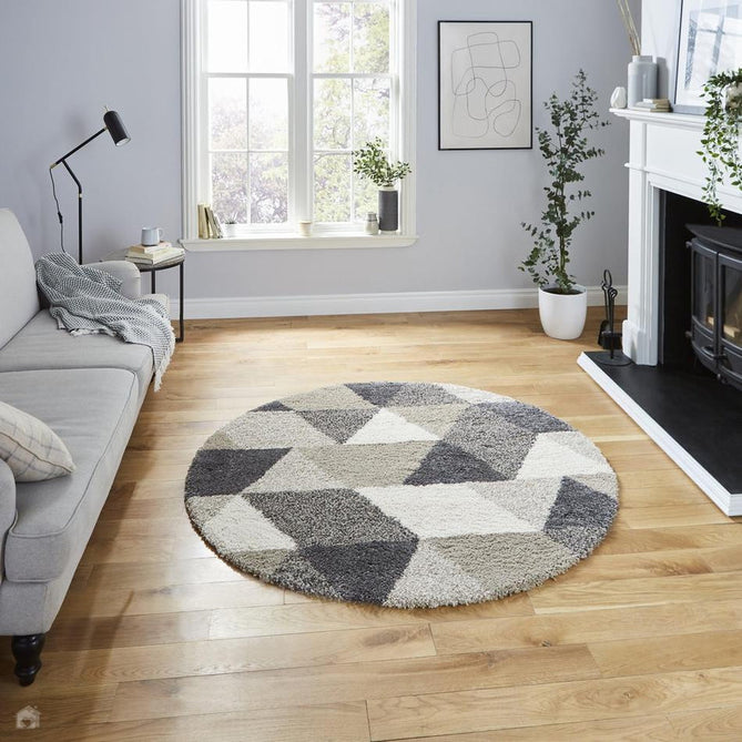 Royal Nomadic 7611 Modern Geometric Soft Plush Boho Shaggy Beige/Grey Rug-Think Rugs-Rug Love - The Most Loved Rug Store