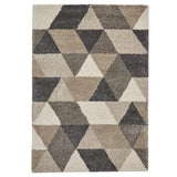 Royal Nomadic 7611 Modern Geometric Soft Plush Boho Shaggy Beige/Grey Rug