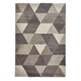Royal Nomadic 7611 Modern Geometric Soft Plush Boho Shaggy Grey Rug