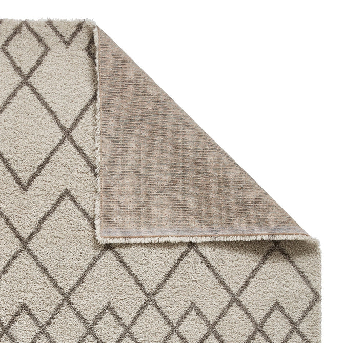 Royal Nomadic A638 Modern Geometric Diamond Soft Plush Boho Shaggy Cream/Grey Rug-Think Rugs-Rug Love - The Most Loved Rug Store
