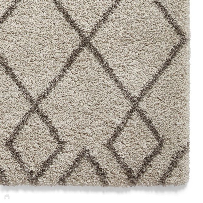 Royal Nomadic A638 Modern Geometric Diamond Soft Plush Boho Shaggy Cream/Grey Rug-Think Rugs-Rug Love - The Most Loved Rug Store