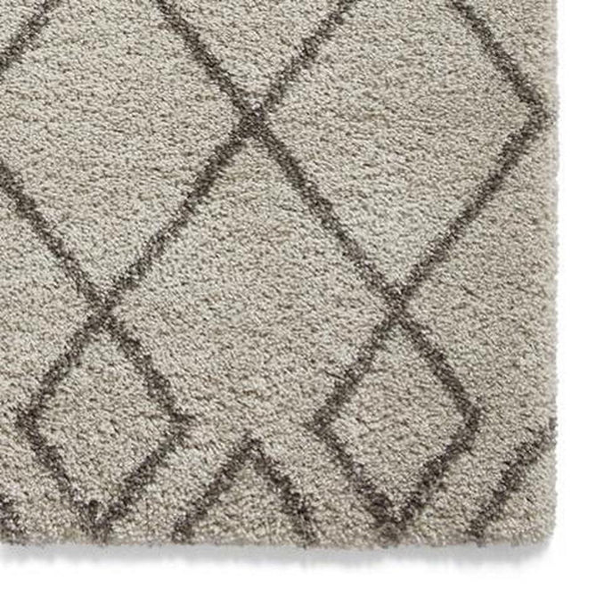 Royal Nomadic A638 Modern Geometric Diamond Soft Plush Boho Shaggy Cream/Grey Rug-Think Rugs-Rug Love - The Most Loved Rug Store