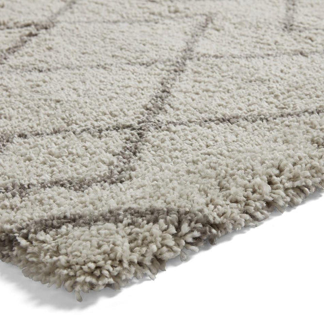 Royal Nomadic A638 Modern Geometric Diamond Soft Plush Boho Shaggy Cream/Grey Rug-Think Rugs-Rug Love - The Most Loved Rug Store