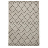 Royal Nomadic A638 Modern Geometric Diamond Soft Plush Boho Shaggy Cream/Grey Rug