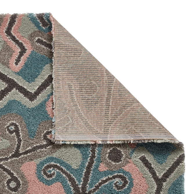 Royal Nomadic A641 Modern Abstract Soft Plush Boho Shaggy Pastel Multicolour Rug-Think Rugs-Rug Love - The Most Loved Rug Store
