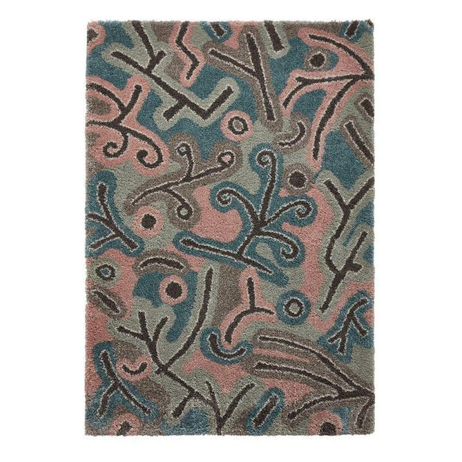 Royal Nomadic A641 Modern Abstract Soft Plush Boho Shaggy Pastel Multicolour Rug-Think Rugs-Rug Love - The Most Loved Rug Store