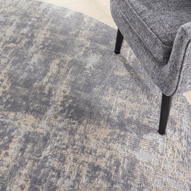 Rustic Textures RUS01 Modern Abstract Distressed Shimmer Carved Hi-Low Textured Durable Polyblend Short-Pile Ivory/Silver/Beige Rug-Nourison-Rug Love - The Most Loved Rug Store