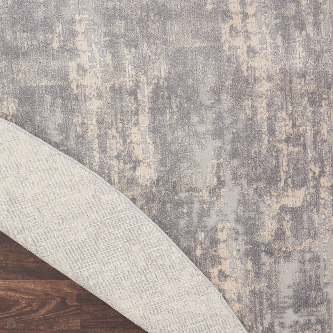 Rustic Textures RUS01 Modern Abstract Distressed Shimmer Carved Hi-Low Textured Durable Polyblend Short-Pile Ivory/Silver/Beige Rug-Nourison-Rug Love - The Most Loved Rug Store