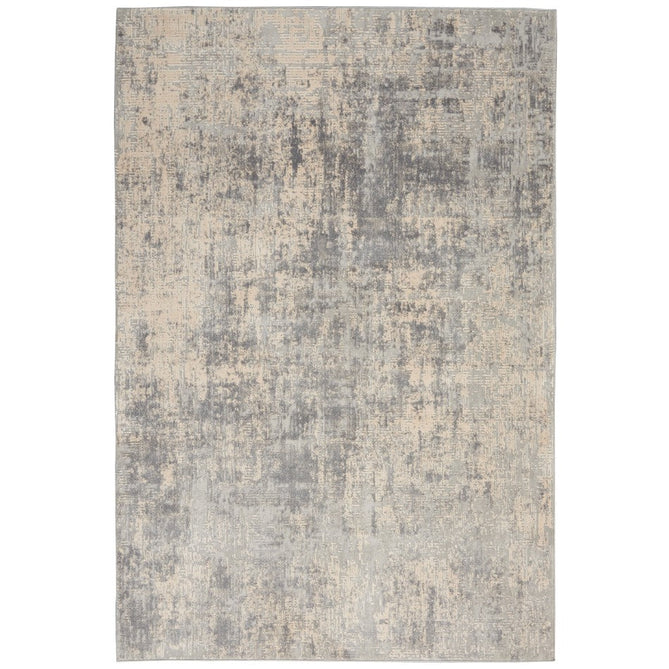 Rustic Textures RUS01 Modern Abstract Distressed Shimmer Carved Hi-Low Textured Durable Polyblend Short-Pile Ivory/Silver/Beige Rug-Nourison-Rug Love - The Most Loved Rug Store