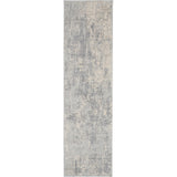 Rustic Textures RUS01 Modern Abstract Distressed Shimmer Carved Hi-Low Textured Durable Polyblend Short-Pile Ivory/Silver/Beige Runner