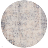 Rustic Textures RUS01 Modern Abstract Distressed Shimmer Carved Hi-Low Textured Flat-Pile Grey/Beige Round Rug