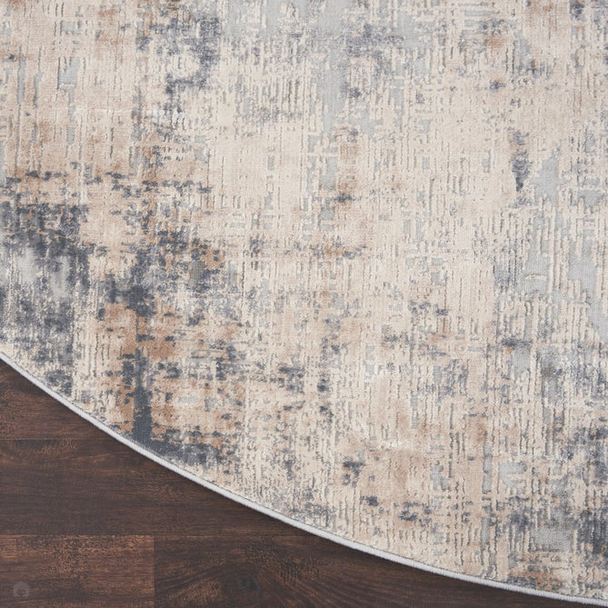 Rustic Textures RUS01 Modern Abstract Distressed Shimmer Carved Hi-Low Textured Flat-Pile Grey/Beige Runner-Nourison-Rug Love - The Most Loved Rug Store
