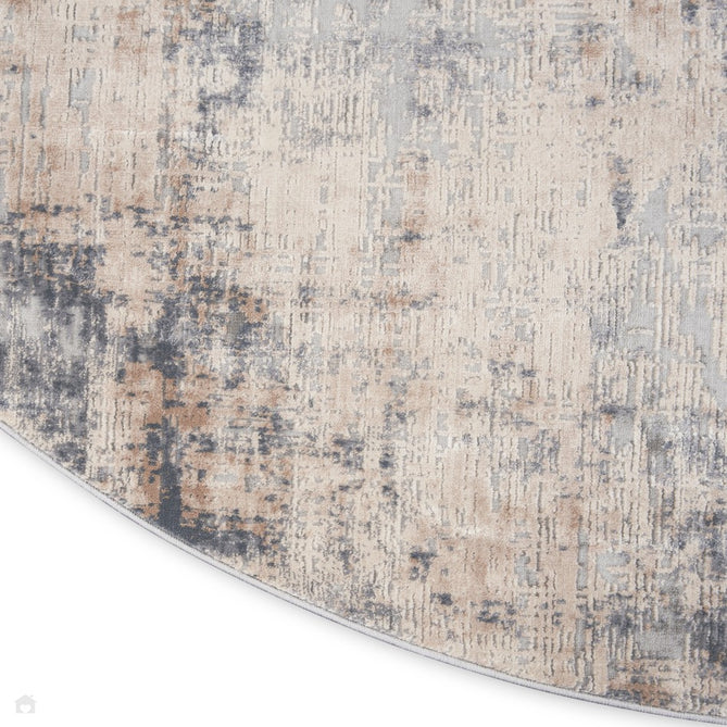 Rustic Textures RUS01 Modern Abstract Distressed Shimmer Carved Hi-Low Textured Flat-Pile Grey/Beige Runner-Nourison-Rug Love - The Most Loved Rug Store