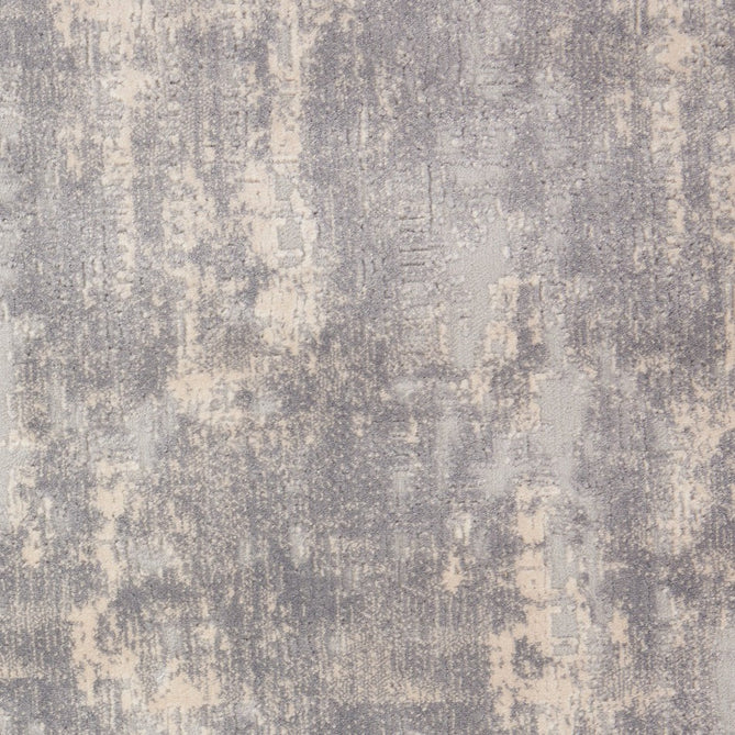Rustic Textures RUS01 Modern Abstract Distressed Shimmer Carved Hi-Low Textured Flat-Pile Ivory/Silver Round Rug-Nourison-Rug Love - The Most Loved Rug Store