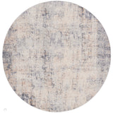 Rustic Textures RUS01 Modern Abstract Distressed Shimmer Carved Hi-Low Textured Low-Profile Short-Pile Grey/Beige Round Rug