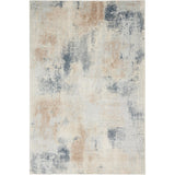 Rustic Textures RUS02 Modern Abstract Distressed Shimmer Carved Hi-Low Textured Flat-Pile Beige/Grey Rug