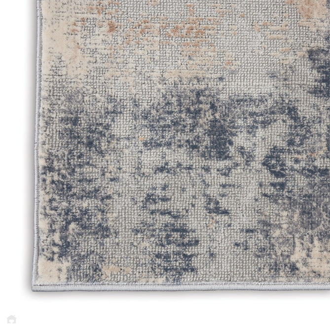 Rustic Textures RUS02 Modern Abstract Distressed Shimmer Carved Hi-Low Textured Flat-Pile Beige/Grey Runner-Nourison-Rug Love - The Most Loved Rug Store