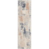 Rustic Textures RUS02 Modern Abstract Distressed Shimmer Carved Hi-Low Textured Flat-Pile Beige/Grey Runner