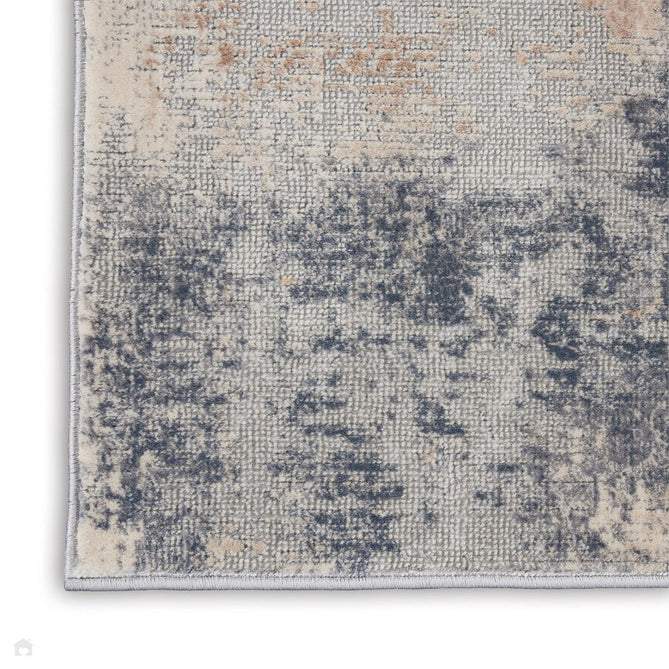 Rustic Textures RUS02 Modern Abstract Distressed Shimmer Carved Hi-Low Textured Low-Profile Short-Pile Beige/Grey Round Rug-Nourison-Rug Love - The Most Loved Rug Store
