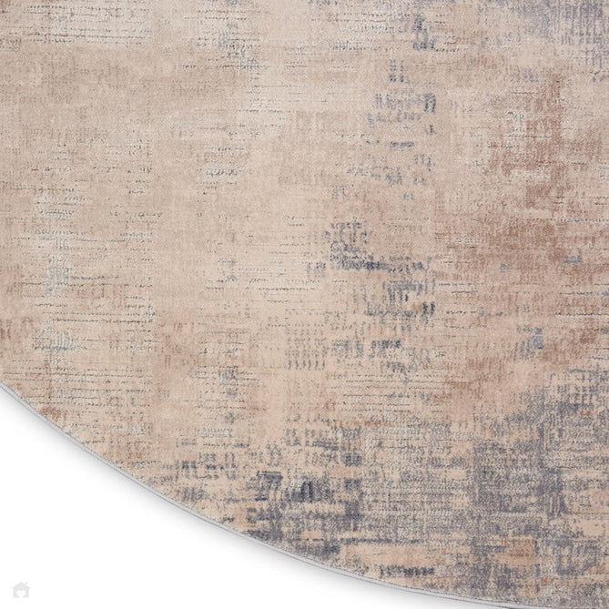 Rustic Textures RUS02 Modern Abstract Distressed Shimmer Carved Hi-Low Textured Low-Profile Short-Pile Beige/Grey Round Rug-Nourison-Rug Love - The Most Loved Rug Store