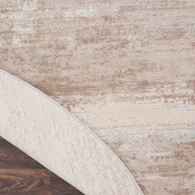 Rustic Textures RUS03 Modern Abstract Distressed Shimmer Carved Hi-Low Textured Durable Polyblend Short-Pile Beige/Ivory/Taupe Round Rug-Nourison-Rug Love - The Most Loved Rug Store
