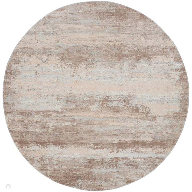 Rustic Textures RUS03 Modern Abstract Distressed Shimmer Carved Hi-Low Textured Durable Polyblend Short-Pile Beige/Ivory/Taupe Round Rug-Nourison-Rug Love - The Most Loved Rug Store