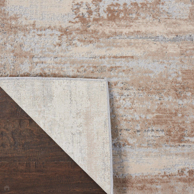 Rustic Textures RUS03 Modern Abstract Distressed Shimmer Carved Hi-Low Textured Durable Polyblend Short-Pile Beige/Ivory/Taupe Runner-Nourison-Rug Love - The Most Loved Rug Store