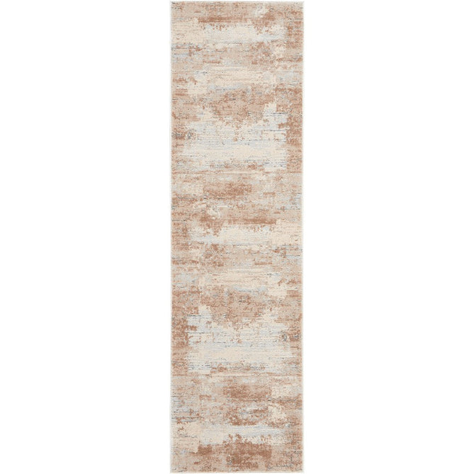 Rustic Textures RUS03 Modern Abstract Distressed Shimmer Carved Hi-Low Textured Durable Polyblend Short-Pile Beige/Ivory/Taupe Runner-Nourison-Rug Love - The Most Loved Rug Store