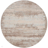 Rustic Textures RUS03 Modern Abstract Distressed Shimmer Carved Hi-Low Textured Flat-Pile Beige Round Rug