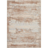 Rustic Textures RUS03 Modern Abstract Distressed Shimmer Carved Hi-Low Textured Flat-Pile Beige Rug